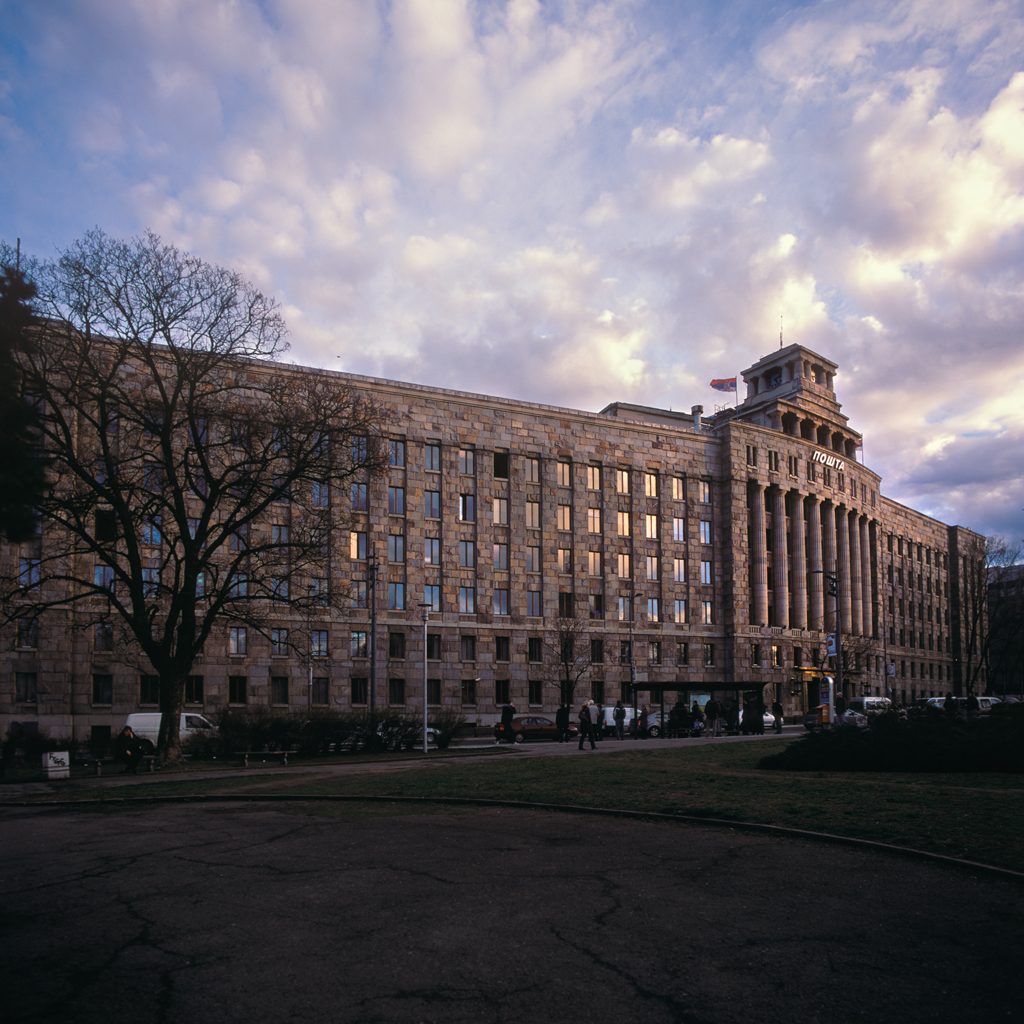 Post office and
Ministry of Finance
Built 1934-1938, originally
Arch. Josip Pichman's work,
original modernist facade
replaced by Arch. Vasily
Mihajlovich Androsov at the
request of King Aleksander
of Serbia.